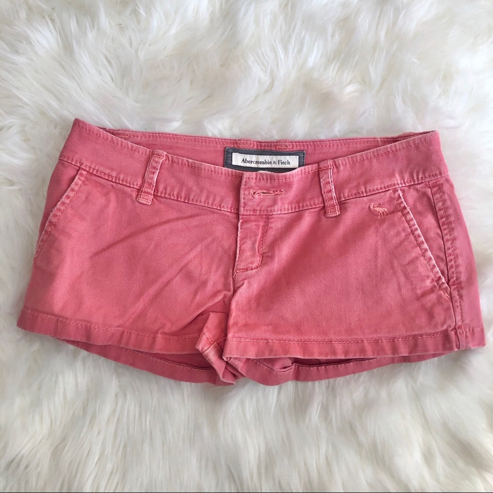 Abercrombie & Fitch pink jean shorts